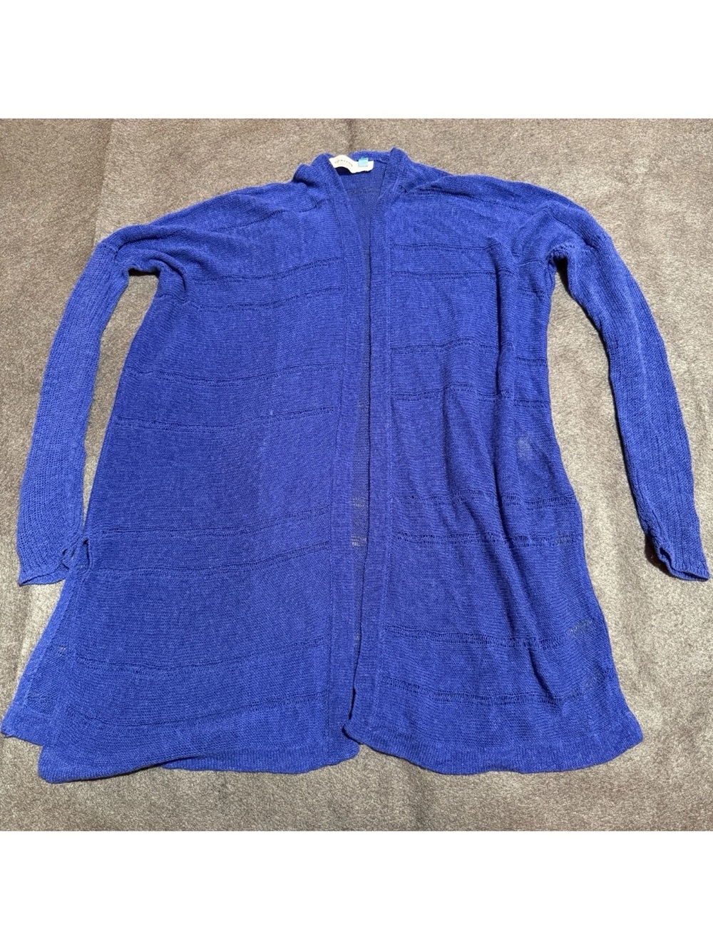Sparrow Anthropologie Blue Open-Front linen cardigan small xs Cardigan Sweater